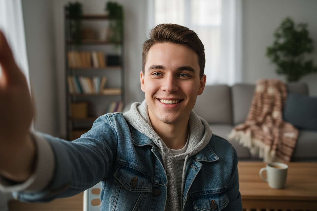 a casual selfie of a random person